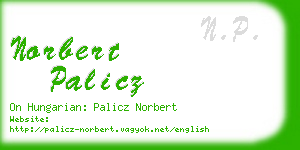 norbert palicz business card